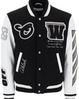 Off-White lea varsity bomber jacket