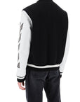 Off-White lea varsity bomber jacket