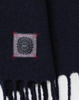 Destin Navy blue wool and cahsmere scarf
