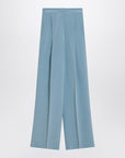 Max Mara Pianoforte Wide-leg sky blue trousers in silk