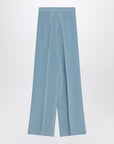 Max Mara Pianoforte Wide-leg sky blue trousers in silk