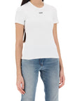 Off-White ribbed t-shirt with off embroidery