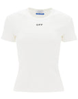 Off-White ribbed t-shirt with off embroidery