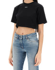 Off-White cropped t-shirt with off embroidery