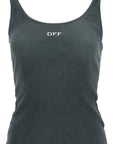 Off-White stretch cotton tank top for women