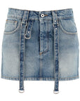 Off-White denim mini skirt with straps