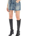 Off-White denim mini skirt with straps