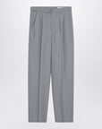 LEMAIRE Grey mélange trousers with belt