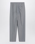 LEMAIRE Grey mélange trousers with belt
