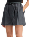 Marni pleated shorts with branded band