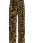 Tom Ford wide leg leopard print silk pants in camel and black