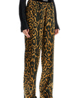 Tom Ford wide leg leopard print silk pants in camel and black