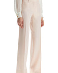 Tom Ford high waist wide leg pants in virgin wool light blush