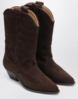 ISABEL MARANT Duerto Chocolate cowboy boots in suede