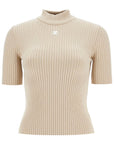 Courreges short-sleeved ribbed re-e