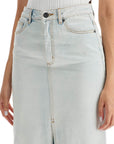 Self-Portrait Self Portrait maxi denim skirt in seven