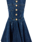 Self Portrait 'mini denim dress with jewel buttons'