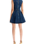 Self Portrait 'mini denim dress with jewel buttons'