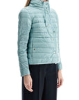 HERNO short puffer jacket in ice blue nylon with metal buttons