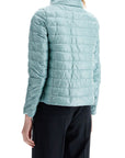 HERNO short puffer jacket in ice blue nylon with metal buttons