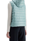 HERNO light blue quilted nylon gilet with hood