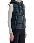 HERNO men's dark blue polyamide gilet with hood