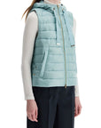 HERNO light blue quilted nylon gilet with hood