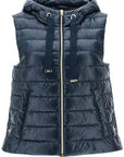 HERNO men's dark blue polyamide gilet with hood