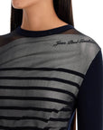 JEAN PAUL GAULTIER "striped mesh sailor shirt