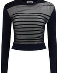 JEAN PAUL GAULTIER "striped mesh sailor shirt