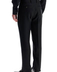 Tom Ford regular fit black wool and silk trousers