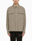 Palm Angels Checked cotton shirt jacket with logo