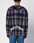 Palm Angels Over shirt in violet check wool