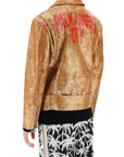 Palm Angels pa city biker jacket in laminated leather