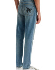 Palm Angels straight leg monogram print jeans