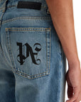 Palm Angels straight leg monogram print jeans