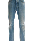 Palm Angels straight leg monogram print jeans