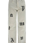 Palm Angels loose printed detail jeans with eight