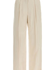 Blaze Milano ivory viscose pants with embroidered pocket