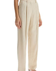 Blaze Milano ivory viscose pants with embroidered pocket