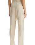 Blaze Milano ivory viscose pants with embroidered pocket