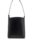 A.P.C. minimalist black leather crossbody bag with adjustable strap