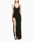David Koma Black long dress with slit