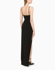 David Koma Black long dress with slit