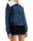 Self Portrait denim bomber jacket for