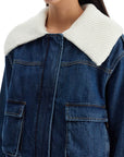 Self Portrait denim bomber jacket for