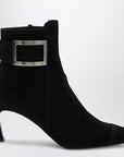 ROGER VIVIER Black Trompette suede ankle boot