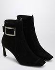 ROGER VIVIER Black Trompette suede ankle boot