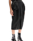 Maison Margiela black cotton vintage effect high-waisted skirt