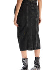 Maison Margiela black cotton vintage effect high-waisted skirt